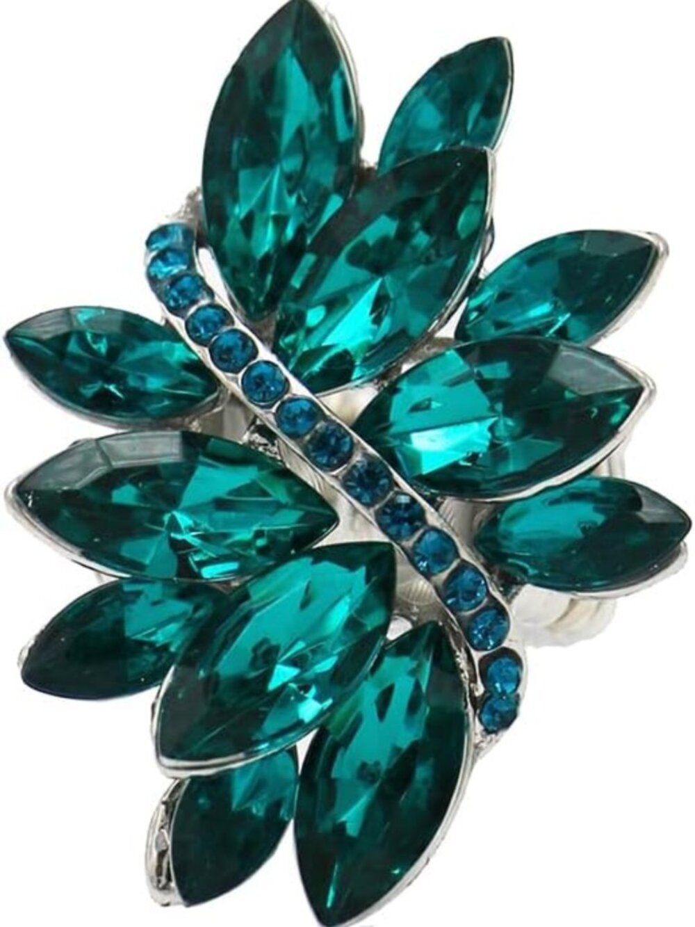Rosemarie Collections Women's Dazzling Crystal Marquis Leaf Cluster Statement